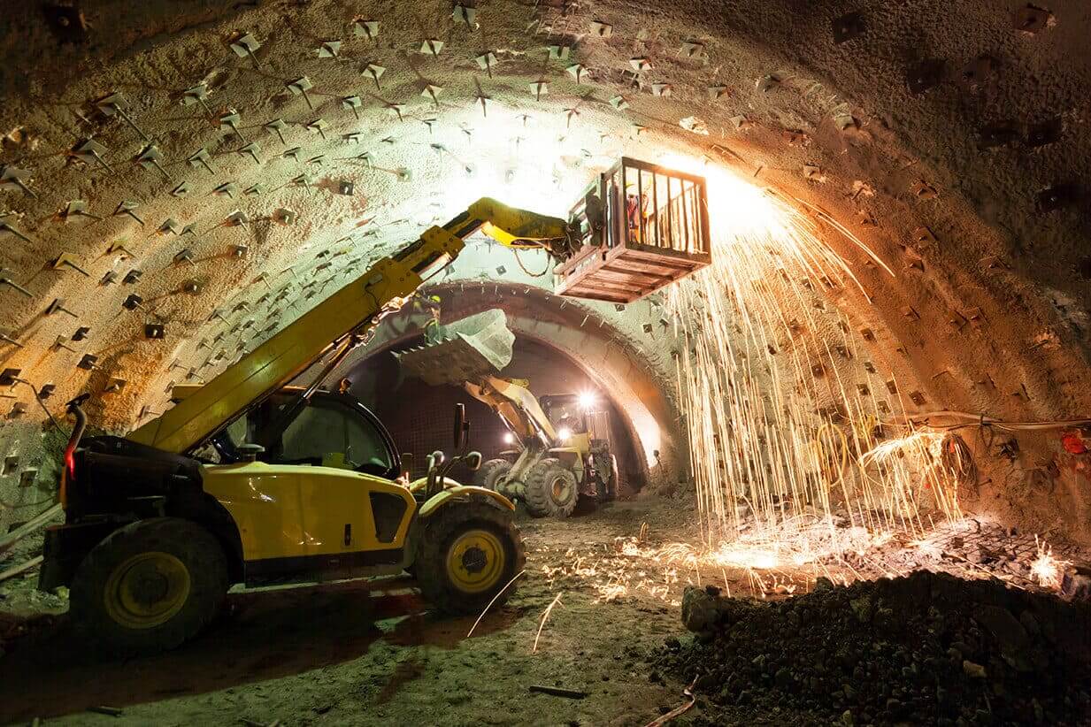 Baumischen beim Tunnelbau