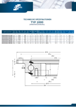 Drehverbindungen / Proflilager ROTIS Datenblatt KDV 1-reihig Serie 2028-2040 mit Innenverzahnung