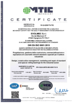 Evolmec ISO Zertifikat 9001